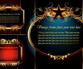 Elegant gold frame vector
