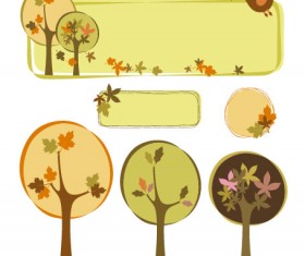 Tree style decorative frame vector