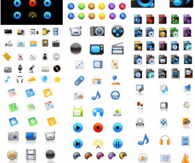 Multimedia icon vector vector