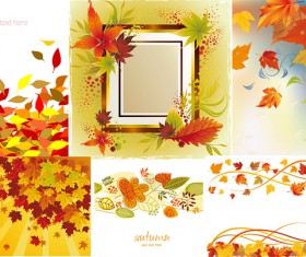 Autumn maple leaf border vector