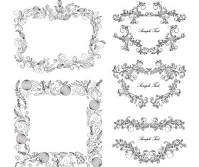 classical floral frame vector