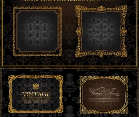 Ornate gold frame vector