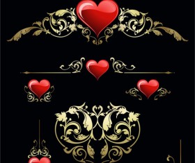 heart and the floral vector