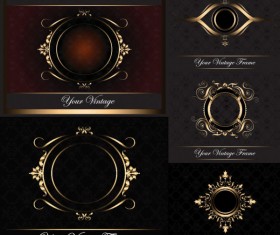 Ornate gold frame vector
