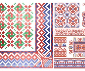 Pixel floral frame vector