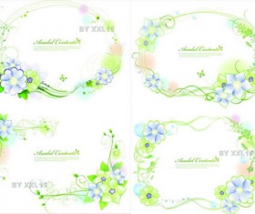 Green flowers borders vector