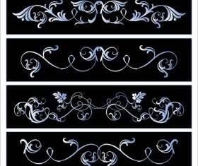 Black and white floral Border vector