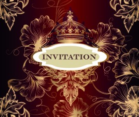Ornate invitation design vector set 05