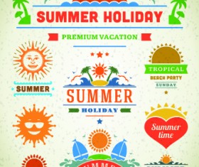 Logo and label for Summer holidays vector 01