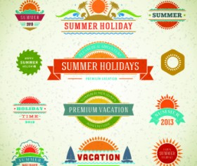 Logo and label for Summer holidays vector 02