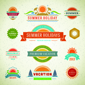 Logo and label for Summer holidays vector 02