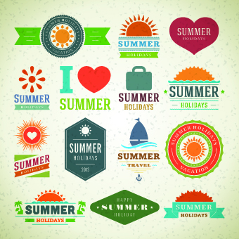 Logo and label for Summer holidays vector 03
