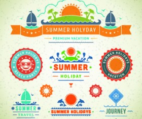 Logo and label for Summer holidays vector 04