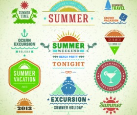 Logo and label for Summer holidays vector 05