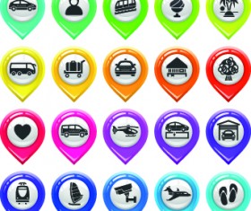 Map marker design elements vector 01