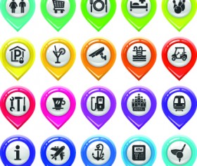 Map marker design elements vector 02