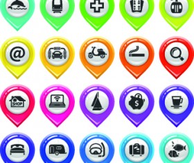 Map marker design elements vector 03