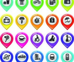 Map marker design elements vector 04