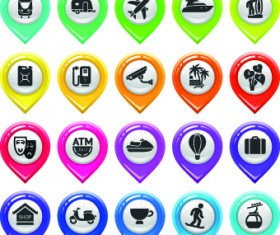 Map marker design elements vector 05