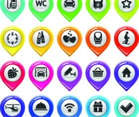 Map marker design elements vector 06