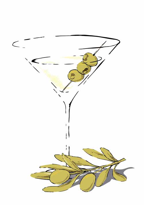 Delicate Martini glass vector 02