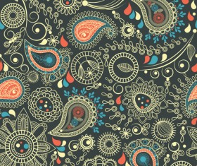 Vector paisley pattern set 04