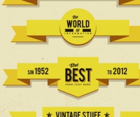 Vintage ribbons vector set 01