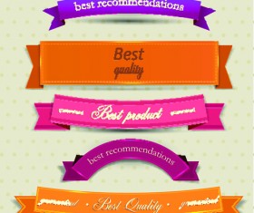 Vintage ribbons vector set 02