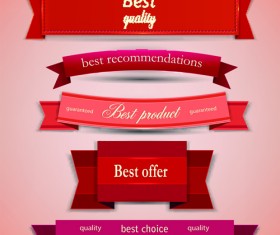 Vintage ribbons vector set 03