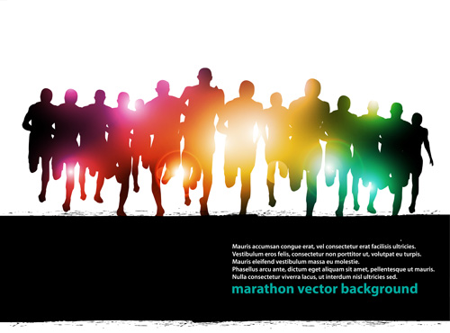Set of Running people vector 05