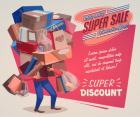 Sales promotion poster design vector 01