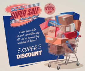 Sales promotion poster design vector 03