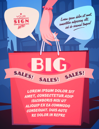 Sales promotion poster design vector 05