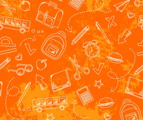 School elements vector pattern set 05