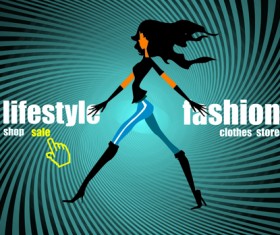 Shopping girl website design elements vector 04