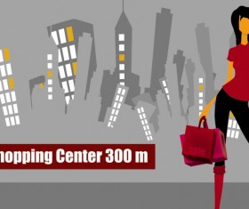 Shopping girl website design elements vector 05