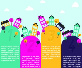 Cartoon small town Landscape vector 03