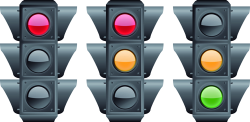 Various Traffic light design vector 01