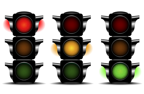 Various Traffic light design vector 02