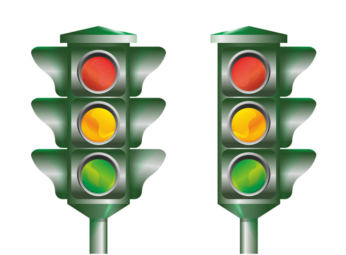 Various Traffic light design vector 04