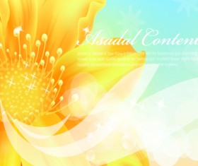 Yellow style flower background vector 03