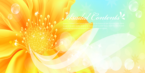 Yellow style flower background vector 03