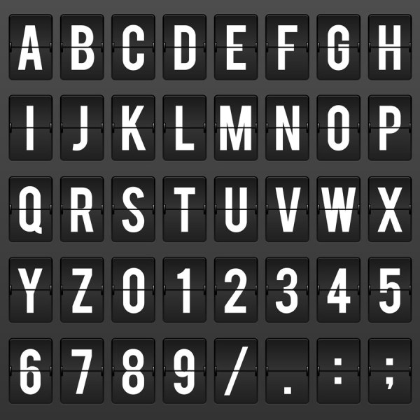 Page turning Alphabet with Number vector 02