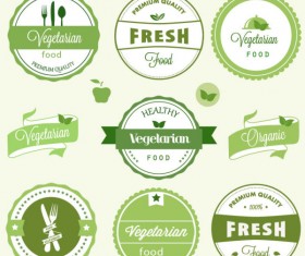 Green labels design vector 06
