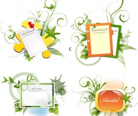 Green flower design text vector