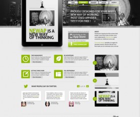 Green and black style web psd template