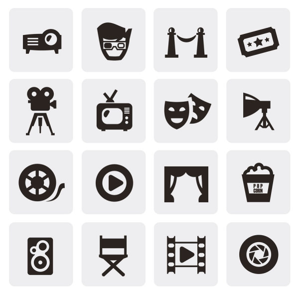 Huge collection of Black and white icons vector 03