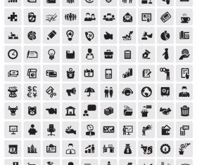 Huge collection of Black and white icons vector 05