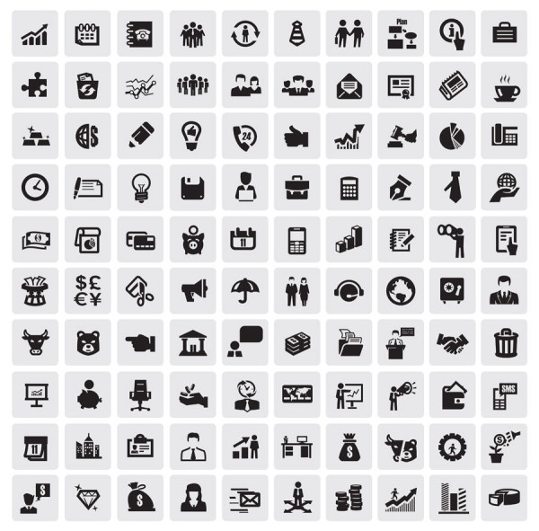 Huge collection of Black and white icons vector 05