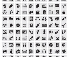 Huge collection of Black and white icons vector 06